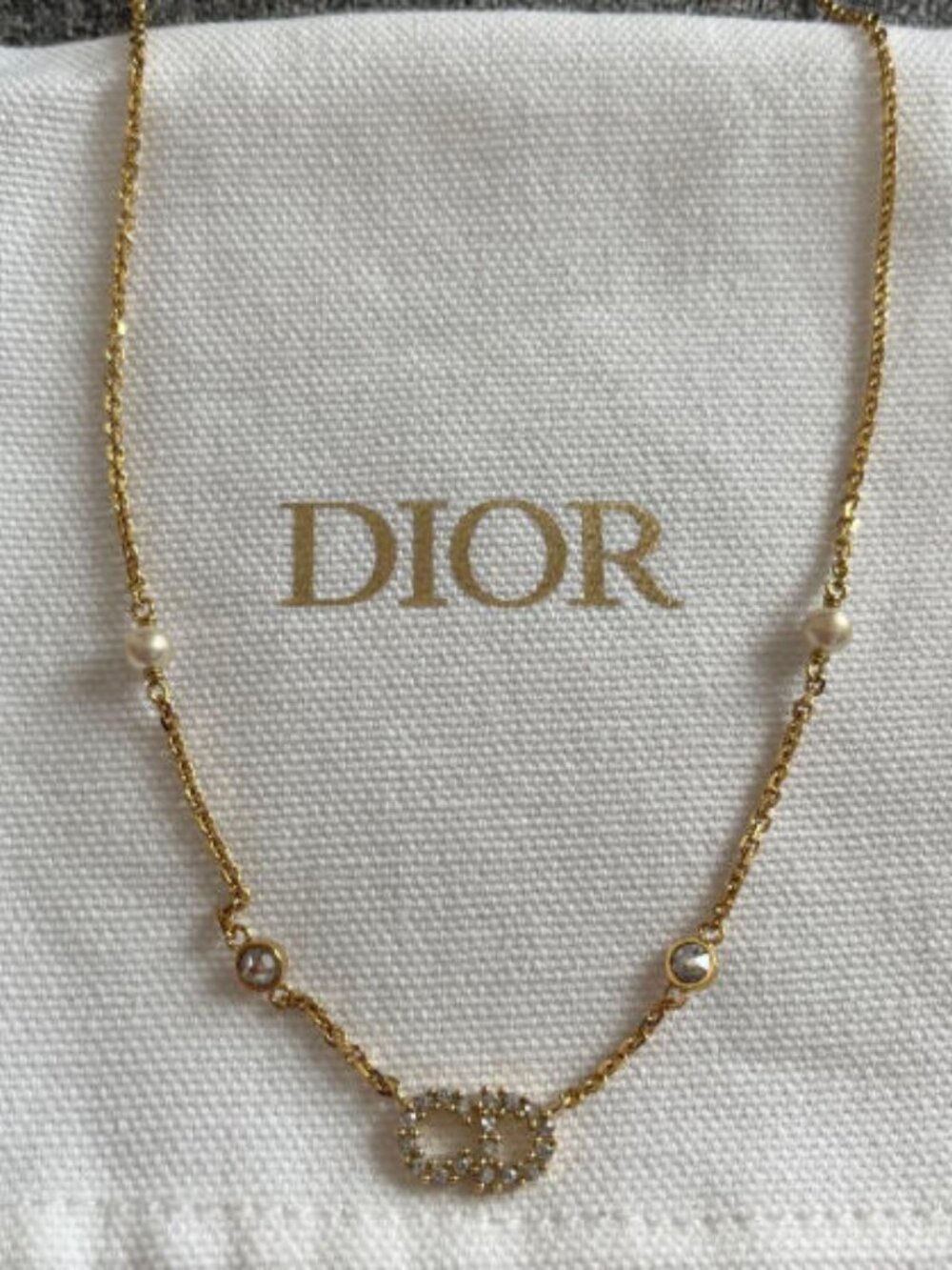 Dior Gold Necklace with White Accents - Picture 2 of 6